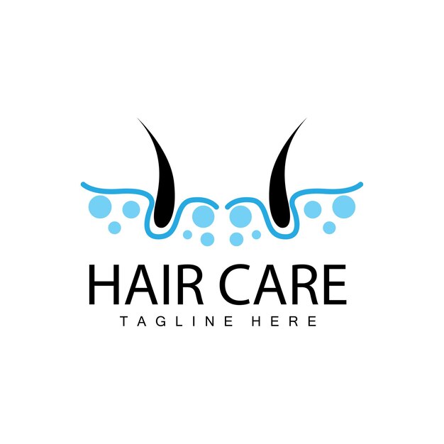 Diseño de logotipo de cuidado del cabello simple cuidado de la piel del cabello silueta plantilla de ilustración vectorial