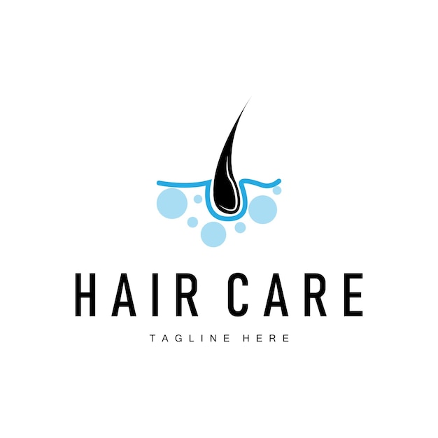 Diseño de logotipo de cuidado del cabello simple cuidado de la piel del cabello silueta plantilla de ilustración vectorial