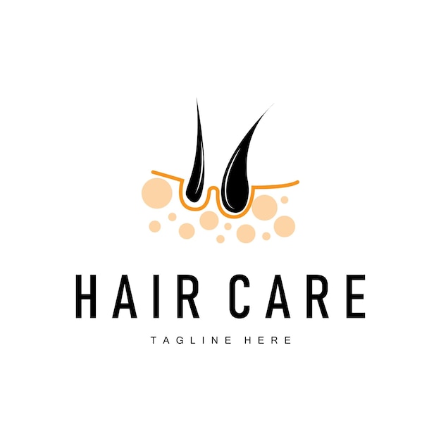 Diseño de logotipo de cuidado del cabello simple cuidado de la piel del cabello silueta plantilla de ilustración vectorial