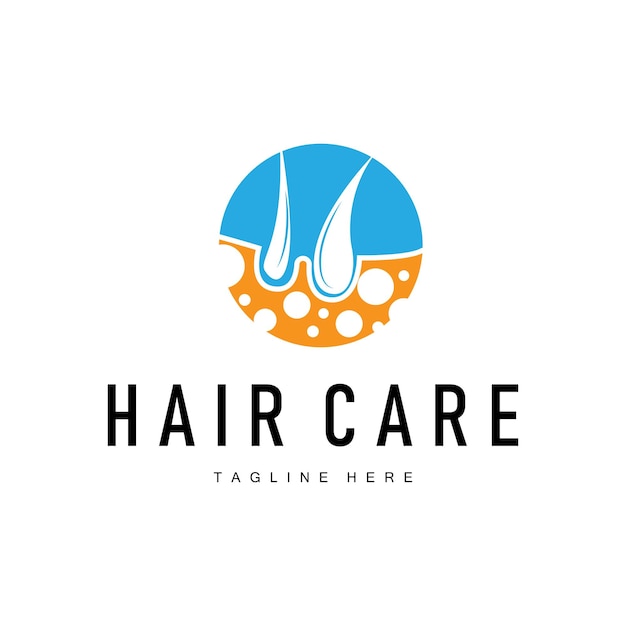 Diseño de logotipo de cuidado del cabello simple cuidado de la piel del cabello silueta plantilla de ilustración vectorial