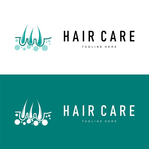 Diseño de logotipo de cuidado del cabello simple cuidado de la piel del cabello silueta plantilla de ilustración vectorial
