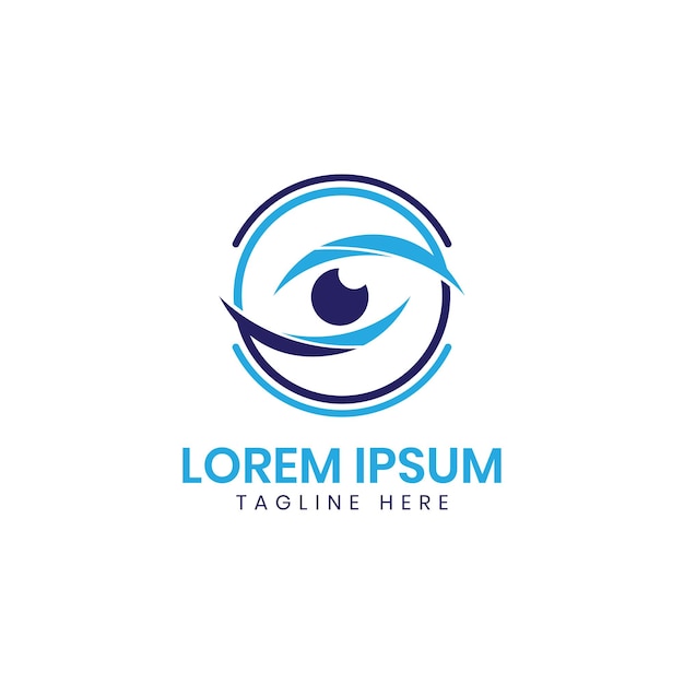 Diseño de logotipo de cuidado ocular círculo concepto minimalista moderno para clínica ocular