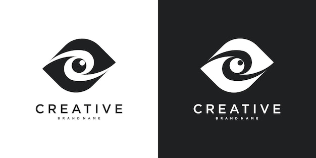 Diseño del logotipo de cuidado ocular Premium Vector