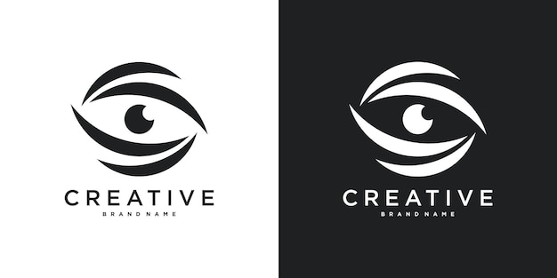 Diseño del logotipo de cuidado ocular Premium Vector
