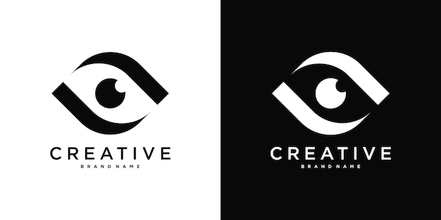 Diseño del logotipo de cuidado ocular Premium Vector