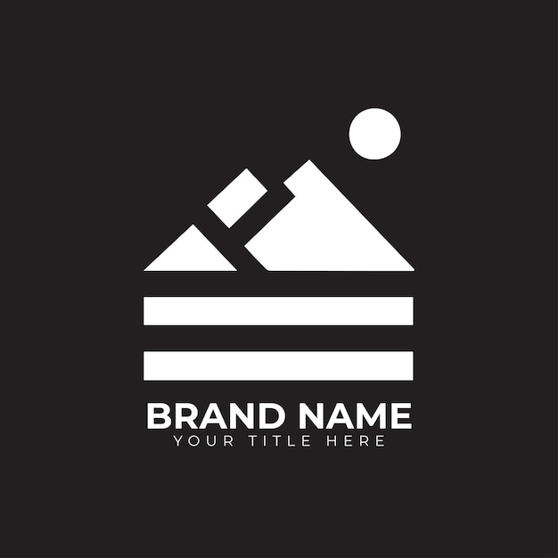 Diseño del logotipo de la cumbre de la montaña