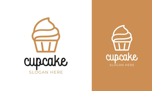 Diseño de logotipo de cupcake minimalista para pastelería