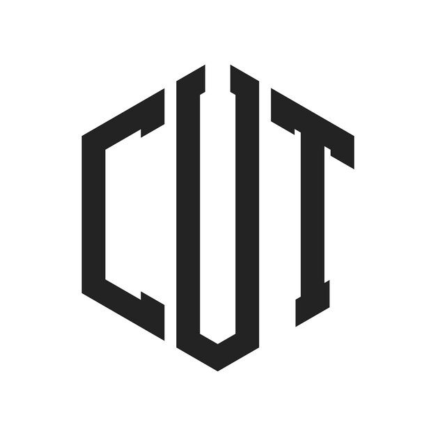 Diseño del logotipo CUT Letra inicial CUT Monograma Logotipo con forma de hexágono