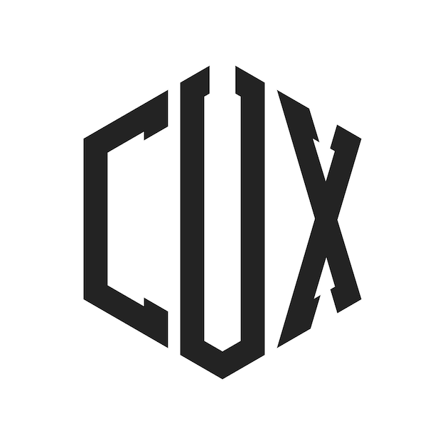 Diseño del logotipo CUX Letra inicial CUX Monograma Logotipo con forma de hexágono