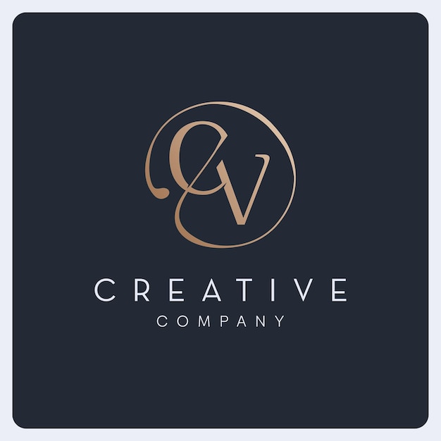 Diseño de logotipo CV de firma, logotipo de letra inicial creativa para empresas y empresas.
