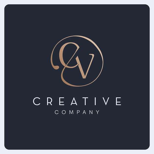 Vector diseño de logotipo cv de firma, logotipo de letra inicial creativa para empresas y empresas.