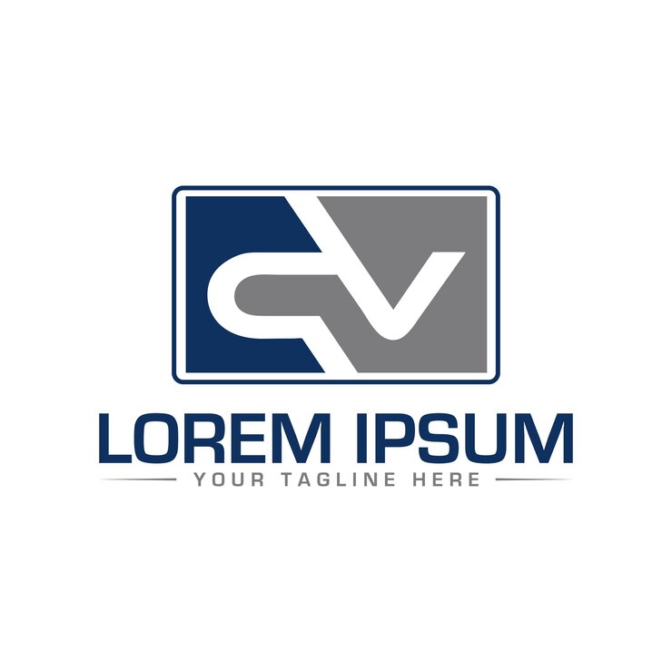 Vector diseño de logotipo cv letter diseño de logotipo cv vc único y profesional