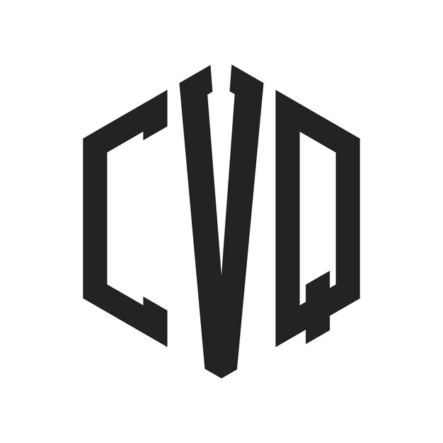 Diseño del logotipo CVQ Letra inicial CVQ Monograma Logotipo con forma de hexágono