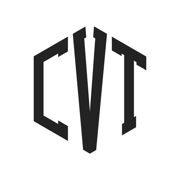Diseño del logotipo CVT Letra inicial CVT Monograma Logotipo con forma de hexágono