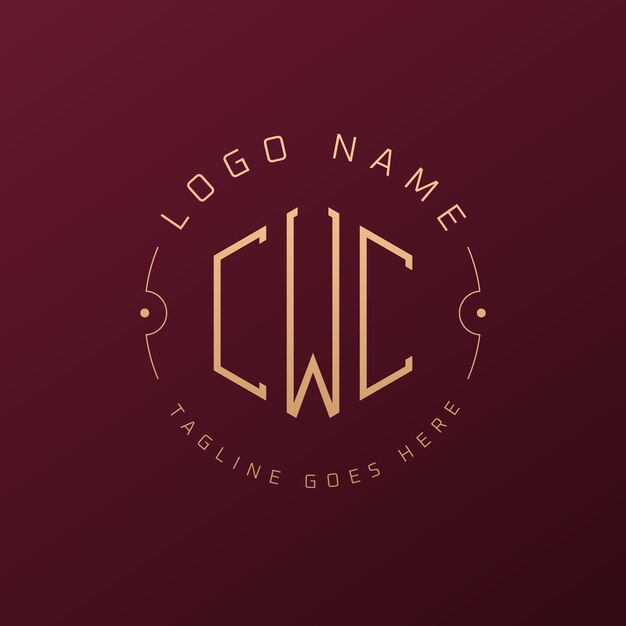 Diseño de logotipo de CWC de lujo Letra elegante Monograma de CWC Logotipo minimalista Poligono Templata de diseño de logotipo CWC