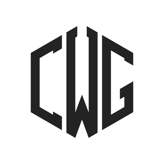 Diseño del logotipo CWG Letra inicial CWG Monograma Logotipo con forma de hexágono