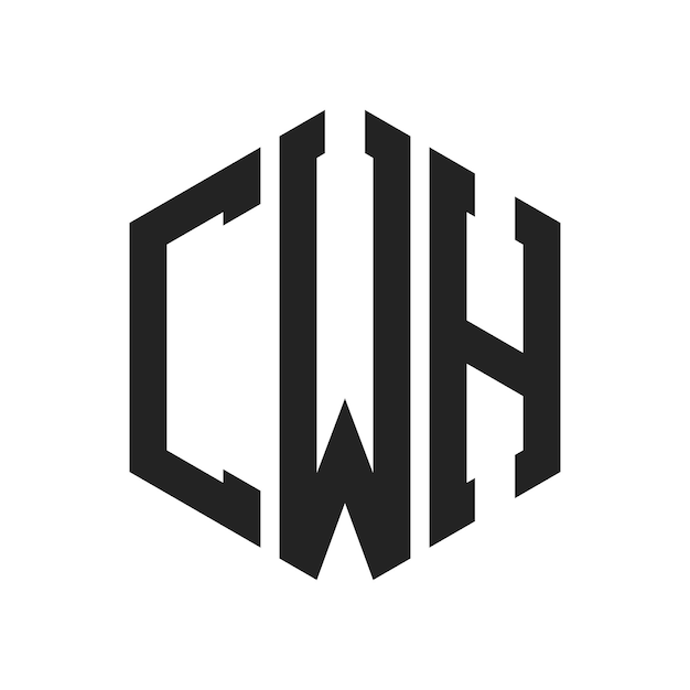 Diseño del logotipo CWH Letra inicial CWH Monograma Logotipo con forma de hexágono