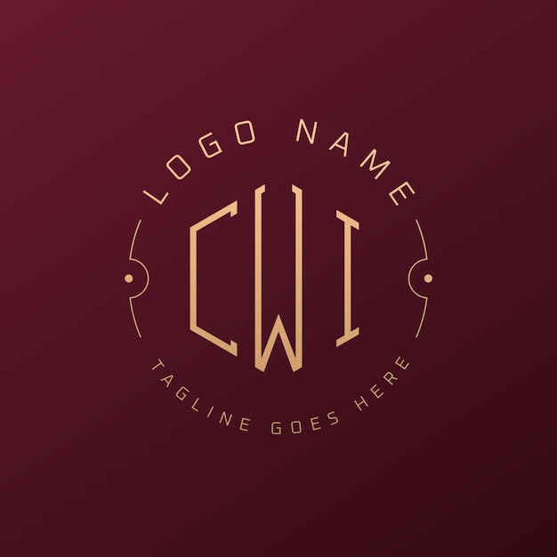 Diseño de logotipo de CWI de lujo Letra elegante Monograma de CWI Logotipo minimalista Poligono plantilla de diseño de logotipo CWI