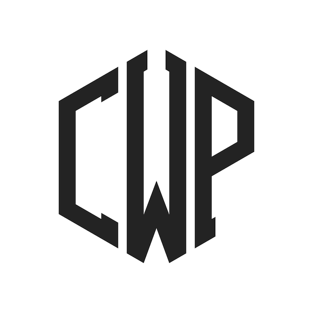 Diseño del logotipo de CWP Letra inicial Monograma de CWP Logotipo con forma de hexágono