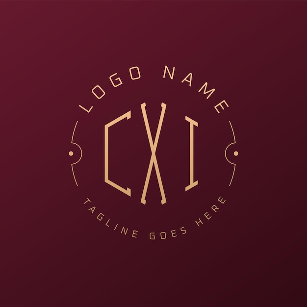 Diseño de logotipo CXI de lujo Letra elegante CXI Monograma Logotipo minimalista Polígono CXI Template de diseño de logotipo