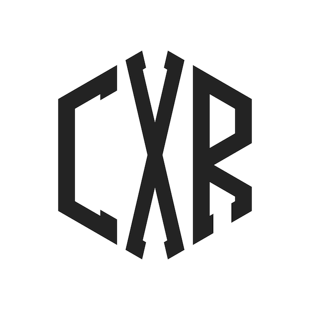 Diseño del logotipo CXR Letra inicial CXR Monograma Logotipo con forma de hexágono