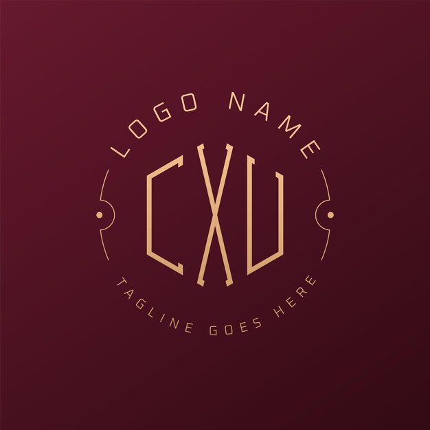 Diseño de logotipo de CXU de lujo Letra elegante CXU Monograma Logotipo minimalista Polígono plantilla de diseño de logotipo CXU