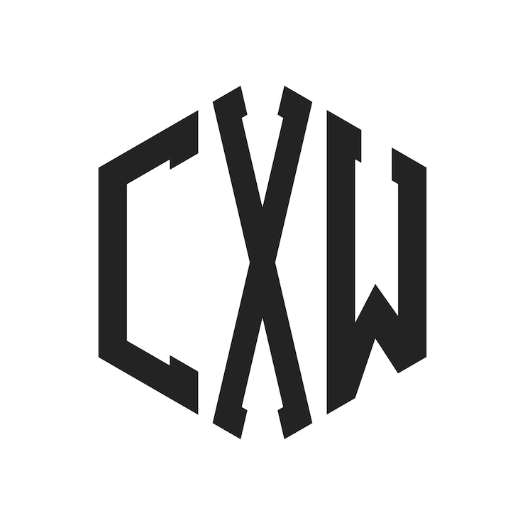 Vector diseño del logotipo cxw letra inicial cxw monograma logotipo con forma de hexágono