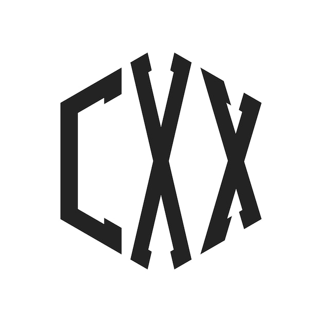 Diseño del logotipo CXX Letra inicial CXX Monograma Logotipo con forma de hexágono