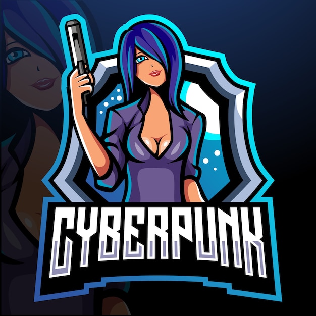 Diseño de logotipo de cyberpunk mascot esport