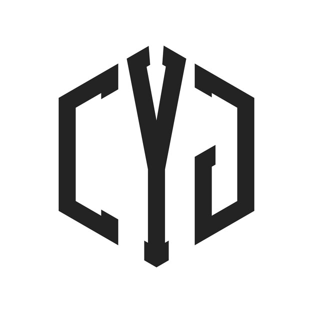 Diseño del logotipo de CYJ Letra inicial CYJ Monograma Logotipo con forma de hexágono