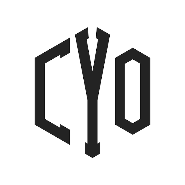 Diseño del logotipo CYO Letra inicial CYO Monograma Logotipo con forma de hexágono