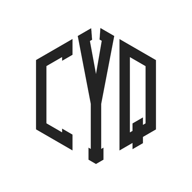 Diseño del logotipo CYQ Letra inicial CYQ Monograma Logotipo con forma de hexágono