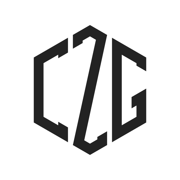 Diseño del logotipo de CZG Letra inicial CZG Monograma Logotipo con forma de hexágono