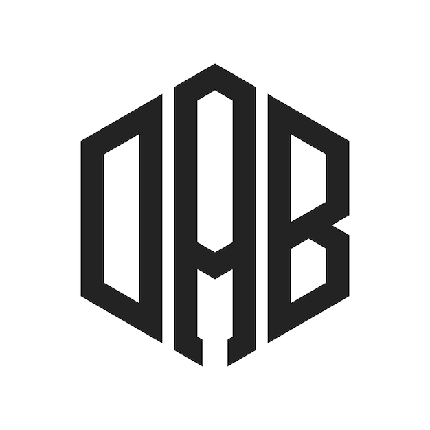 Diseño del logotipo DAB Letra inicial DAB Monograma Logotipo con forma de hexágono
