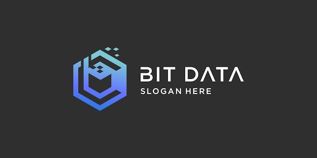 Vector diseño de logotipo de datos con idea de concepto de letra b