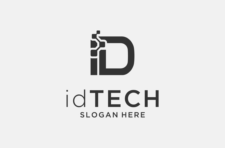Vector diseño de logotipo de datos de identificación para servicio de almacenamiento o datos.