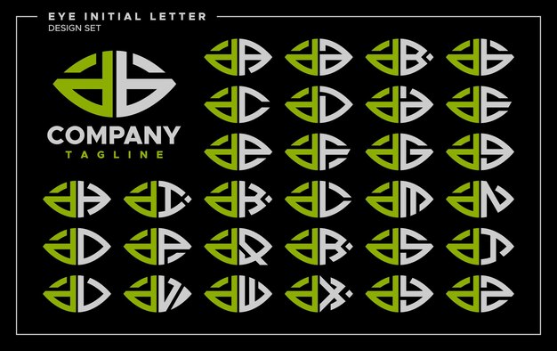 Diseño del logotipo DB de la letra minúscula D de la línea abstracta de ojo o hoja