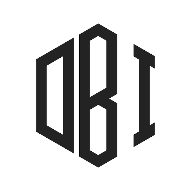 Diseño del logotipo DBI Letra inicial DBI Monograma Logotipo con forma de hexágono