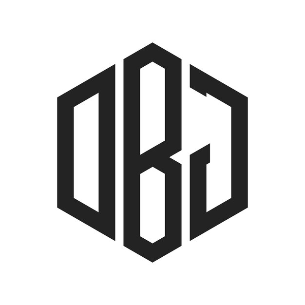 Diseño del logotipo DBJ Letra inicial DBJ Monograma Logotipo con forma de hexágono