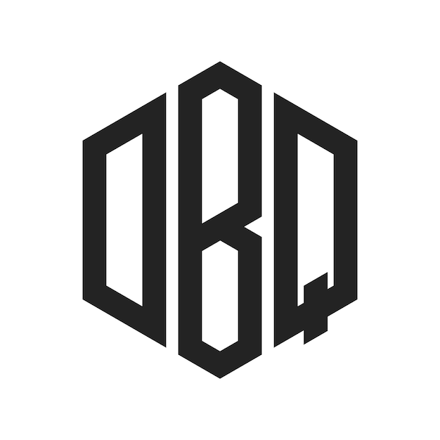 Diseño del logotipo DBQ Letra inicial DBQ Monograma Logotipo con forma de hexágono