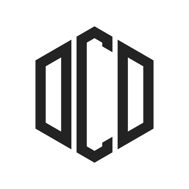 Diseño del logotipo DCD Letra inicial DCD Monograma Logotipo con forma de hexágono