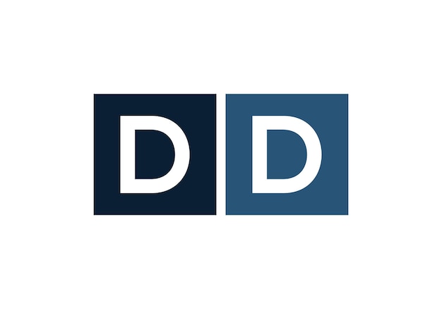Diseño de logotipo de DD cuadrado profesional Marca de letras DD dobles en negrita