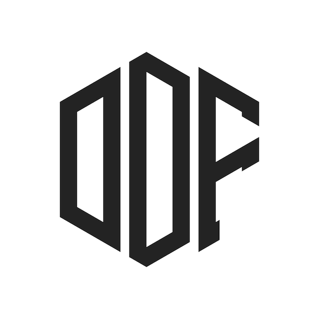 Diseño del logotipo DDF Letra inicial DDF Monograma Logotipo con forma de hexágono