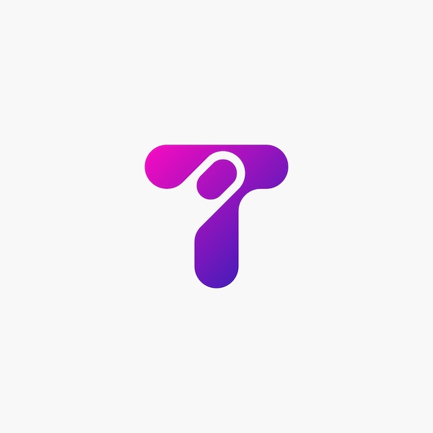 Diseño de logotipo de dedo táctil digital abstracto T