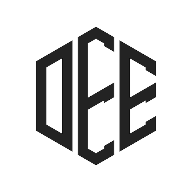 Diseño del logotipo DEE Letra inicial DEE Monograma Logotipo con forma de hexágono