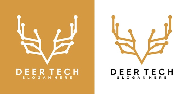 Diseño de logotipo Deer Tech con estilo y concepto creativo.