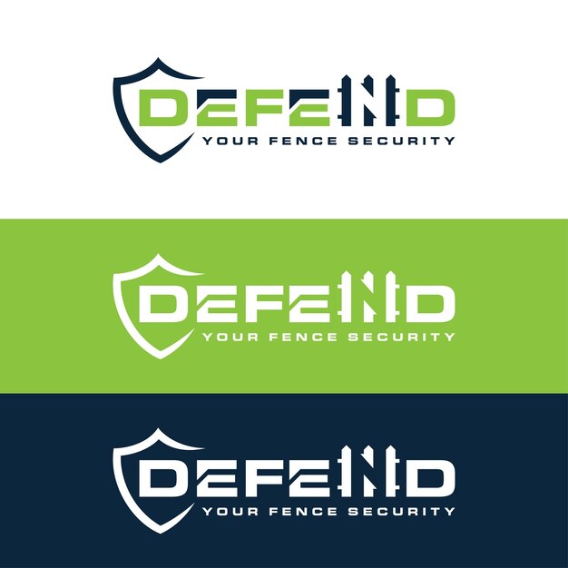 Diseño del logotipo de Defend Fence concepto de tipografía