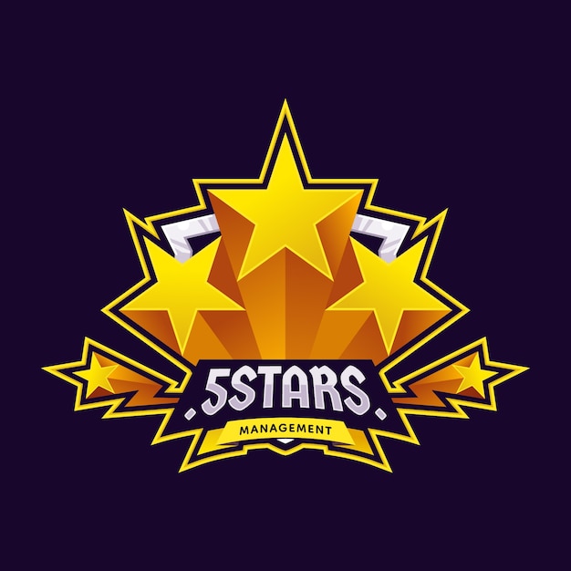 Vector diseño de logotipo degradado de 5 estrellas