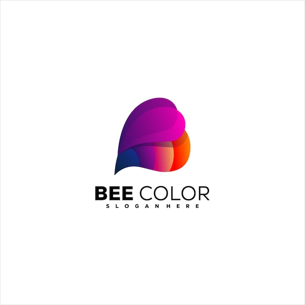 Diseño de logotipo degradado de abeja