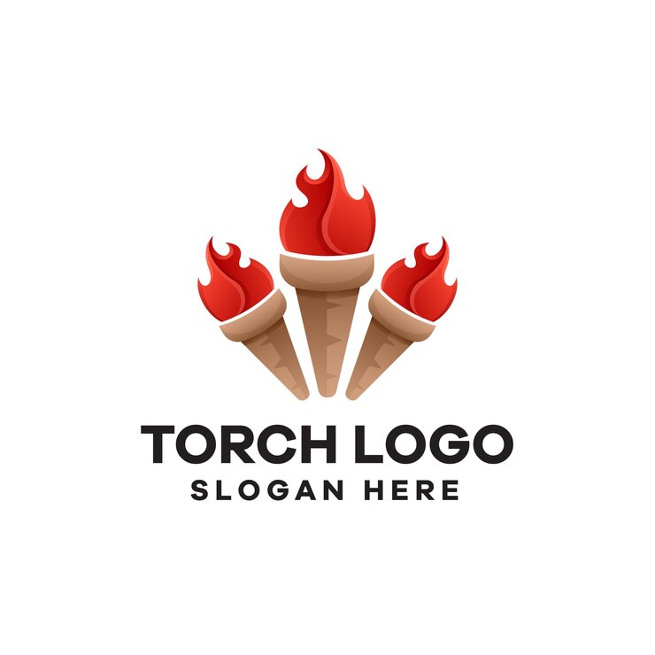 Vector diseño de logotipo degradado de antorcha